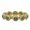 Image 2 : 44.22 ctw Tourmaline & Diamond Victorian Bracelet 14K Yellow Gold - REF-1342M4G