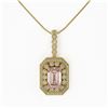 Image 2 : 6.05 ctw Morganite & Diamond Victorian Necklace 14K Yellow Gold - REF-272F8M