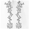 Image 2 : 4 ctw Diamond Designer Earrings 18K White Gold - REF-814K5Y