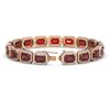 Image 2 : 26.21 ctw Garnet & Diamond Micro Pave Halo Bracelet 10k Rose Gold - REF-345H5R