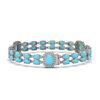 Image 2 : 14.28 ctw Turquoise & Diamond Bracelet 14K White Gold - REF-229N5F