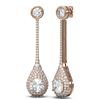 Image 2 : 3.72 ctw Cushion Diamond Earrings 18K Rose Gold - REF-805Y2X