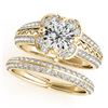 Image 1 : 2.41 ctw Certified VS/SI Diamond 2pc Wedding Set Halo 14k Yellow Gold - REF-545M2G