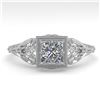 Image 1 : 0.50 ctw VS/SI Princess Diamond Engagment Ring Art Deco 18k White Gold - REF-113A8N