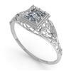 Image 2 : 0.50 ctw VS/SI Princess Diamond Engagment Ring Art Deco 18k White Gold - REF-113A8N