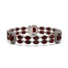 Image 1 : 32.15 ctw Garnet & Diamond Bracelet 14K White Gold - REF-225A2N