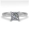 Image 1 : 1.01 ctw Princess Cut VS/SI Diamond Engagment Ring 18k White Gold - REF-233X2A