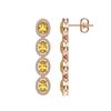 Image 2 : 5.4 ctw Fancy Citrine & Diamond Micro Pave Halo Earrings 10k Rose Gold - REF-143H6R