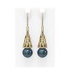 Image 1 : 3 ctw Diamond & Pearl Earrings 18K Yellow Gold - REF-290Y9X