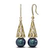 Image 2 : 3 ctw Diamond & Pearl Earrings 18K Yellow Gold - REF-290Y9X
