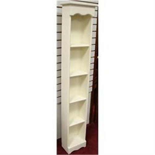 2100 Tall narrow white wood bookcase