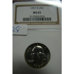 1957 D Washington Quarter MS 65 NGC
