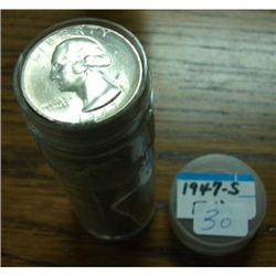 1947-S Roll of Washington Quarters BU