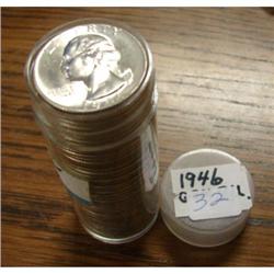 1946 Roll of Washington Quarters Gem Bu
