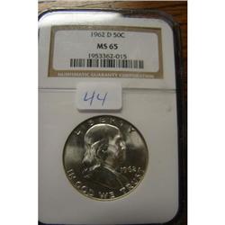 1962 D Franklin Half Dollar MS65 NGC