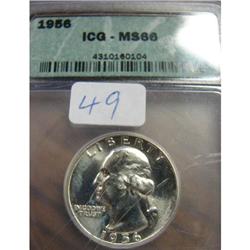 1956 Washington Quarter MS66 ICQ