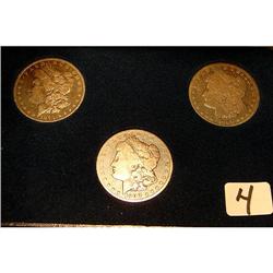 Set of 3 Morgan Silver Dollars - 1879-O, 1900-O, 1901-O G-VG