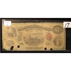1867 $2.00 Macon & Brunswick Railroad Co. Note G