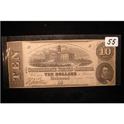 1962 $10.00 Confederate States Note AU