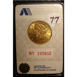 1907 $20.00 Liberty Head Gold Coin BU