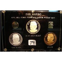 Dan Marino Silver & Bronze Commemorative Proof Medal Set in Acrylic Holder