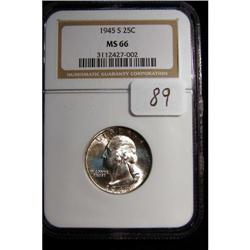 1945-S Washington Quarter MS 66 NGC