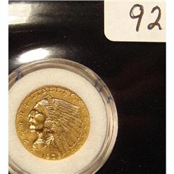 1909 $2.50 Indian Head Gold Coin AU 58 Nice