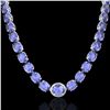Image 2 : 170 ctw Tanzanite & Diamond Micro Eternity Necklace 14k White Gold - REF-3163Y6X