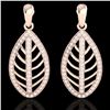 Image 1 : 2 ctw Micro Pave VS/SI Diamond Designer Earrings 14k Rose Gold - REF-174F5M