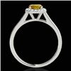 Image 2 : 1.11 ctw Certified SI/I Fancy Intense Yellow Diamond Ring 10k White Gold - REF-184H3R