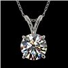 Image 1 : 1 ctw Certified Quality Diamond Solitaire Necklace 10k White Gold - REF-141F3M