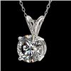 Image 2 : 1 ctw Certified Quality Diamond Solitaire Necklace 10k White Gold - REF-141F3M