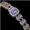 Image 2 : 16.08 ctw Tanzanite & Diamond Bracelet 14K Yellow Gold - REF-236K4Y