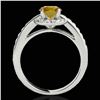 Image 2 : 1.5 ctw Certified SI/I Fancy Intense Yellow Diamond Ring 10k White Gold - REF-210F2M