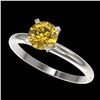 Image 1 : 1.01 ctw Certified Intense Yellow Diamond Engagment Ring 10k White Gold - REF-153K4Y