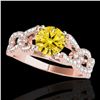 Image 1 : 1.5 ctw Certified SI/I Fancy Intense Yellow Diamond Ring 10k Rose Gold - REF-177H3R