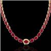 Image 2 : 54.25 ctw Ruby & VS/SI Diamond Eternity Micro Necklace 14k Yellow Gold - REF-345A5N