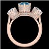 Image 3 : 3.06 ctw Fancy Intense Blue Diamond Art Deco Ring 18k Rose Gold - REF-390G9W