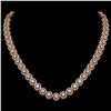20.35 ctw Diamond Micro Pave Necklace 18K Rose Gold - REF-1600F4M