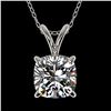 1 ctw Certified VS/SI Quality Cushion Cut Diamond Necklace 10k White Gold - REF-239K3Y