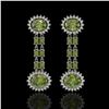 Image 1 : 8.69 ctw Tourmaline & Diamond Earrings 14K White Gold - REF-227X3A