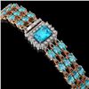 Image 2 : 26.02 ctw Swiss Topaz & Diamond Bracelet 14K Rose Gold - REF-318K2Y