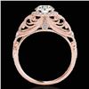 Image 2 : 1.22 ctw Certified Diamond Solitaire Halo Ring 10k Rose Gold - REF-177H3R