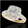 2.5 ctw Certified Diamond Solitaire Halo Ring 10k Yellow Gold - REF-231R8K