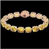 Image 2 : 78 ctw Citrine & Micro Pave VS/SI Diamond Bracelet 14k Rose Gold - REF-212A8N