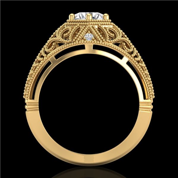 1.07 ctw VS/SI Diamond Solitaire Art Deco Ring 18k Yellow Gold - REF-322K5Y