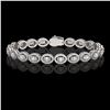 Image 1 : 8.06 ctw Oval Cut Diamond Micro Pave Bracelet 18K White Gold - REF-699A3N
