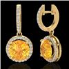 Image 2 : 4 ctw Citrine & Micro Pave VS/SI Diamond Designer 18k Yellow Gold - REF-87Y8X