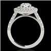 Image 2 : 3 ctw Certified Diamond Solitaire Halo Ring 10k White Gold - REF-422W8H