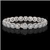 Image 2 : 8.83 ctw Cushion Cut Diamond Micro Pave Bracelet 18K White Gold - REF-770Y8X